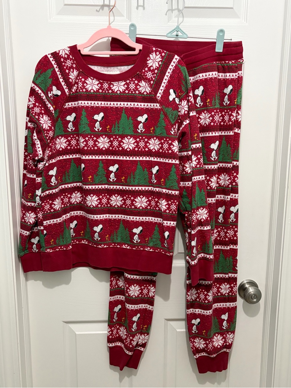 AE x Peanuts Snoopy Christmas Pajama Set Women’s M Fair Isle